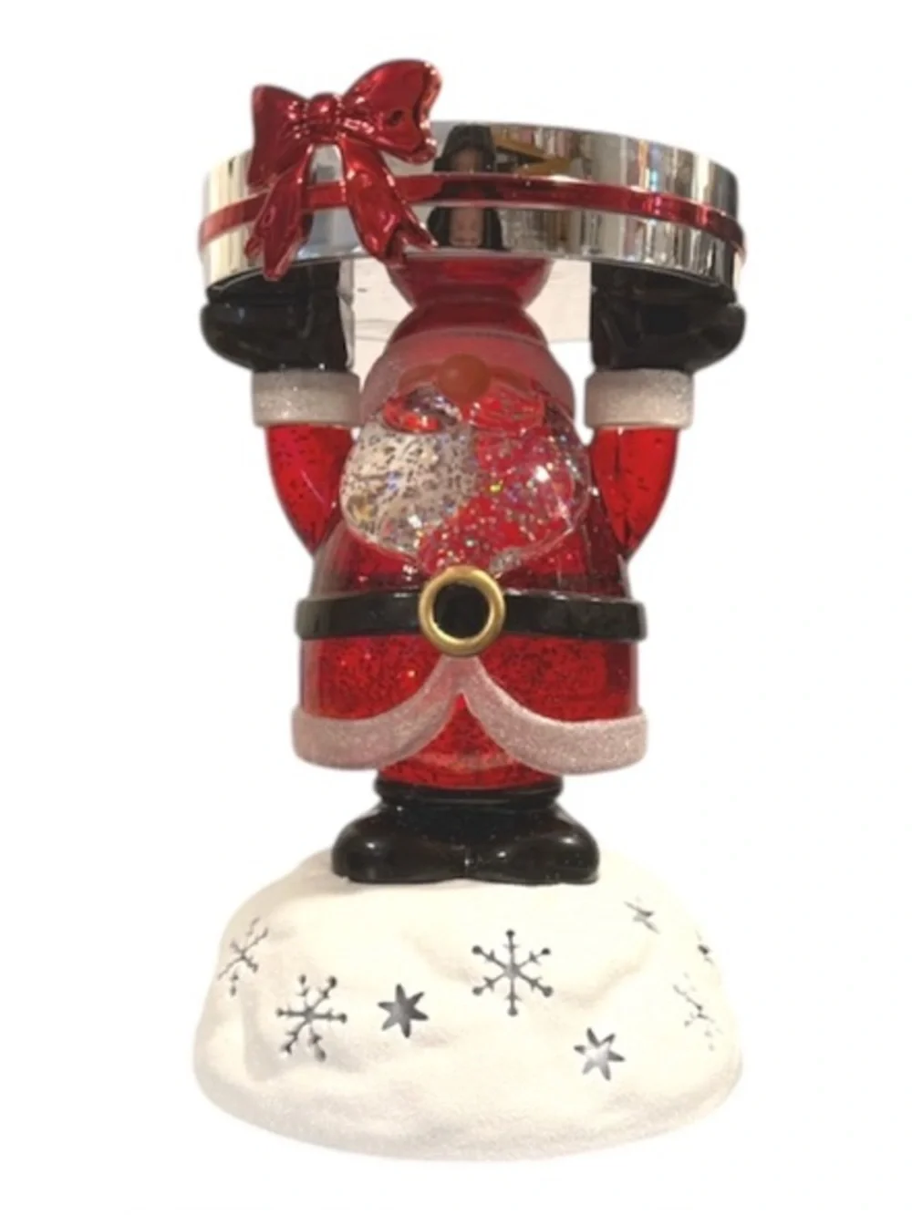 Water Globe Santa Candle Holder - Picture 2 of 5